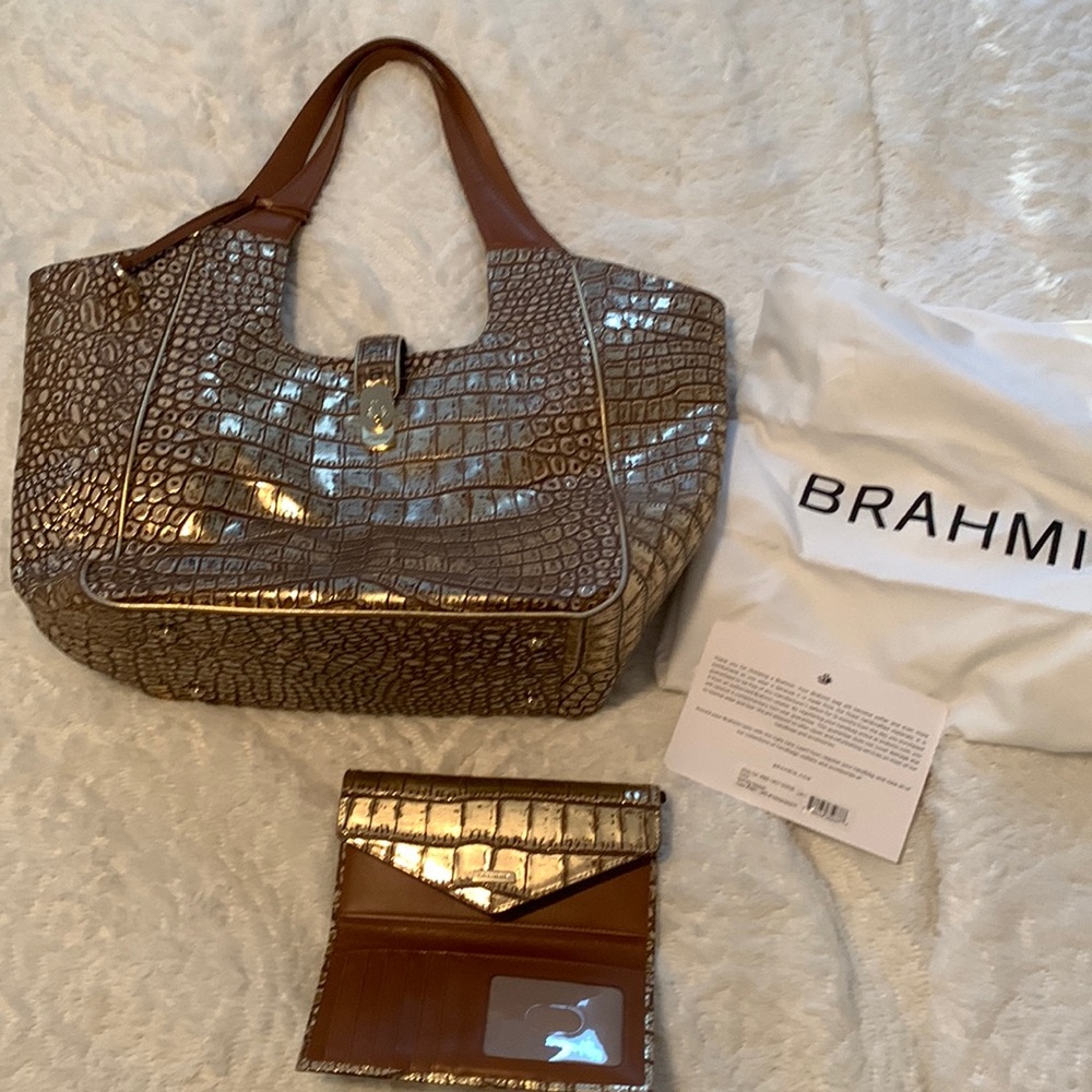 Brahmin Carla bag and matching wallet in Nutmeg Opulust